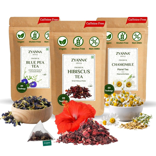 3 in 1 Combo Pack - Butterfly Pea, Chamomile & Hibiscus