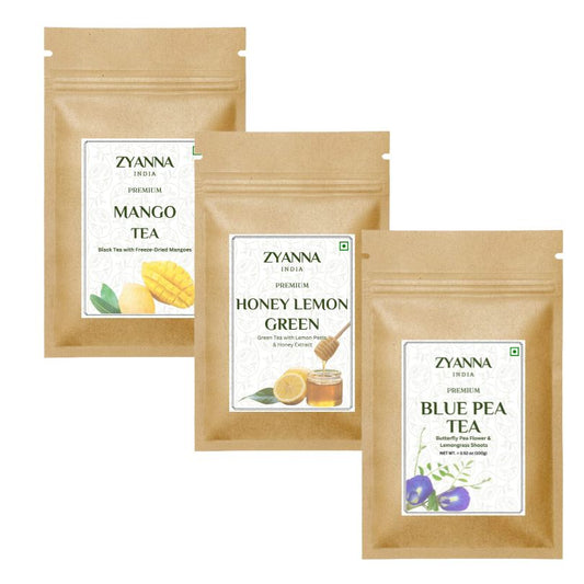 Mango Tea +Honey Lemon Tea + Blue Pea Tea